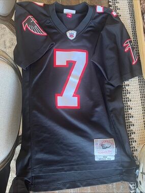 Michael Vick Mitchell & Ness Atlanta Falcons #7 Black Football Jersey